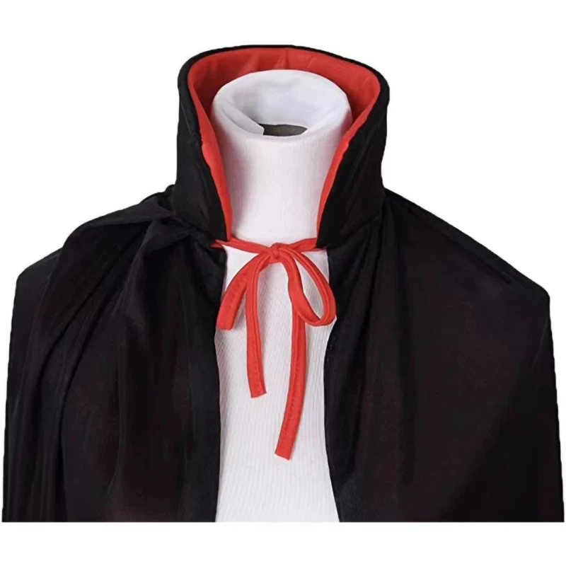 Mantello da vampiro anime Mantello con colletto alla coreana per bambini Mantelle da vampiro rosse nere Cosplay Festa di carnevale di Halloween per vestiti per ragazzi e ragazze