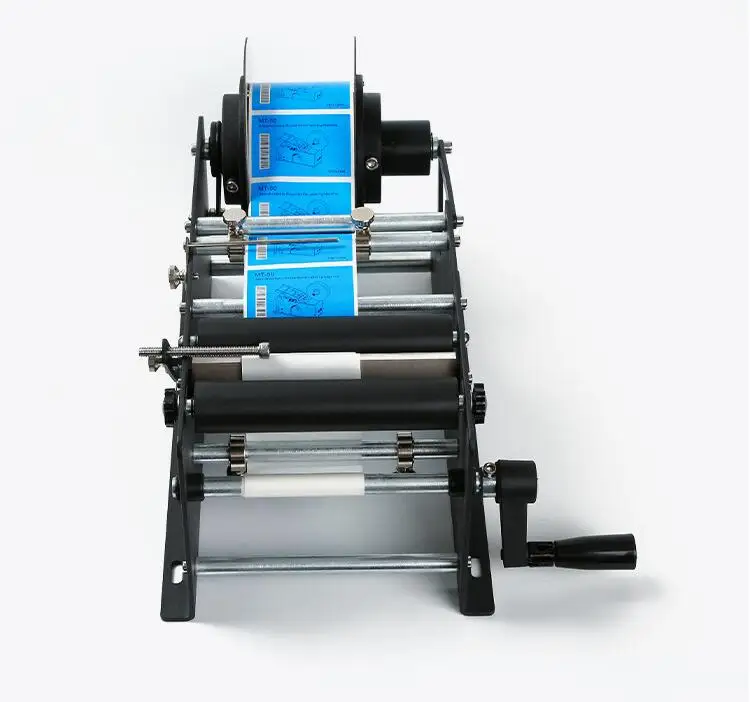 Hand-cranked round bottle labeling machine, wine and plastic bottle labeling seasoning bottle self-adhesive manual labeling
