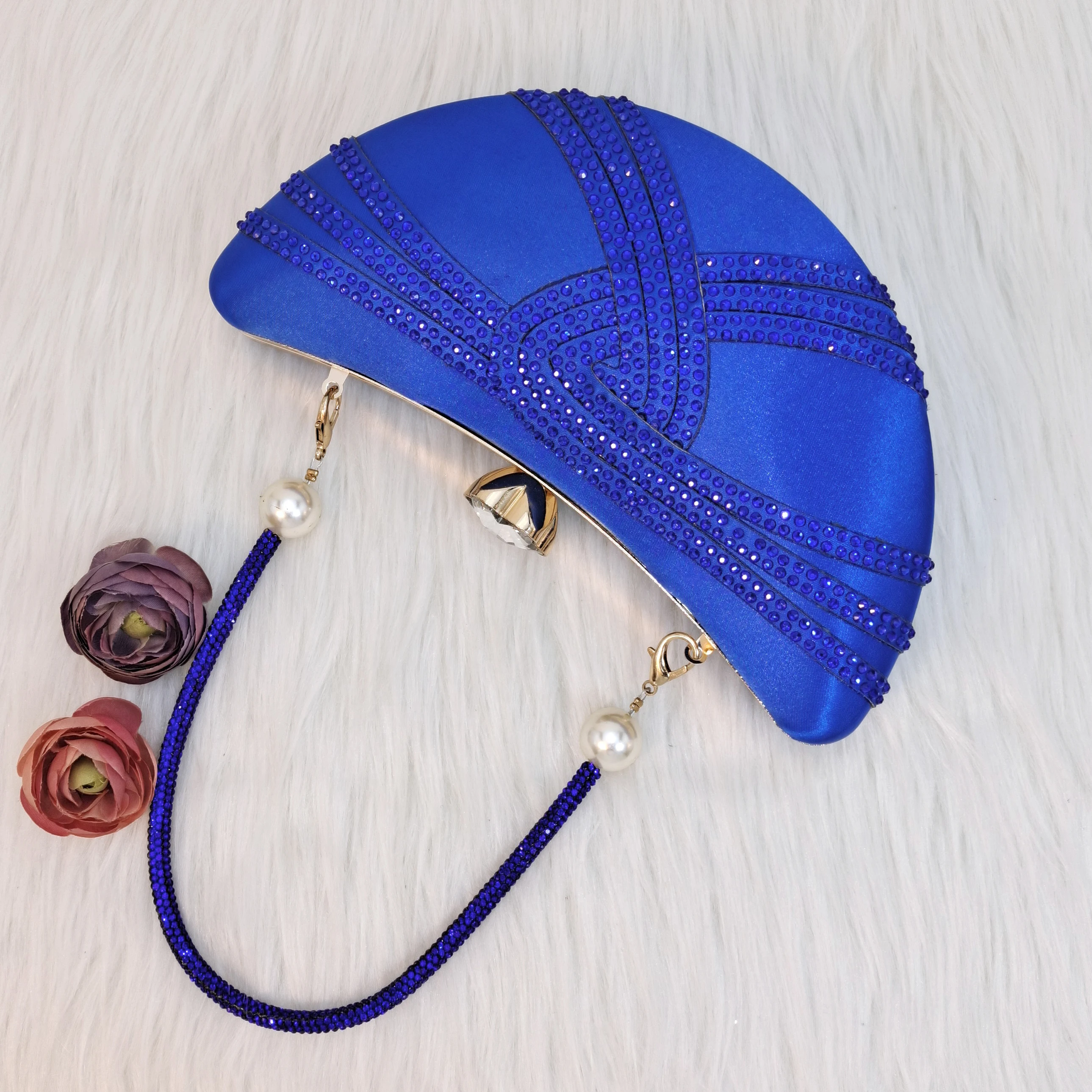 Carol Party Italiaans design blauw unieke maan damestas Nigeria luxe merk mode kristal crossbody tas handtas portemonnee