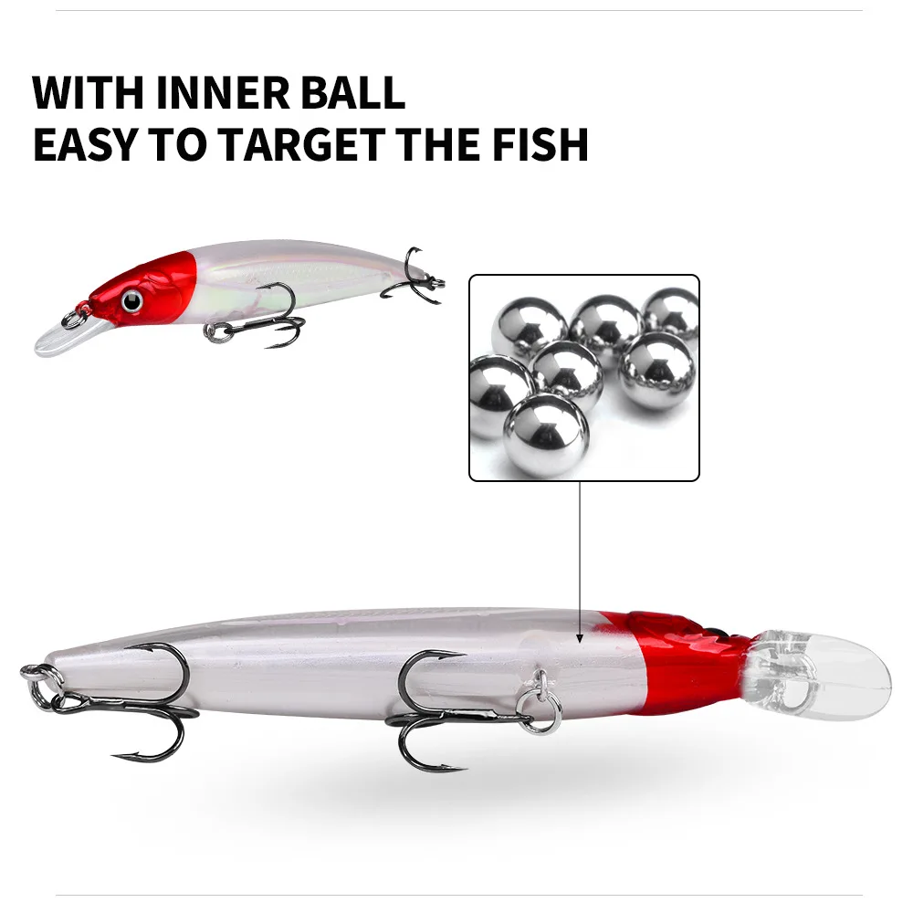 1Pcs Lifelike Wobbler Fishing Lure 3D Eyes 11cm/14g Minnow Artificial Hard Bait Fishing Tackle Floating Lure With