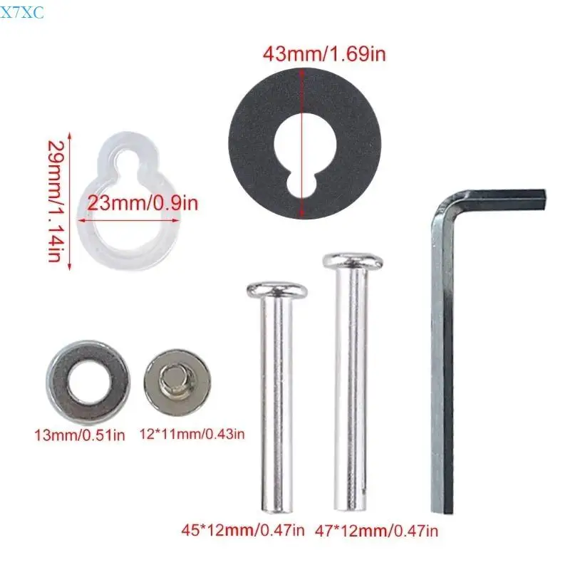 

X7XC Suitcase Spinner Replacement 8Pcs 55mm Black Rubber with 2 Size Axles Smooth Wheel for Damaged Trolley Repair