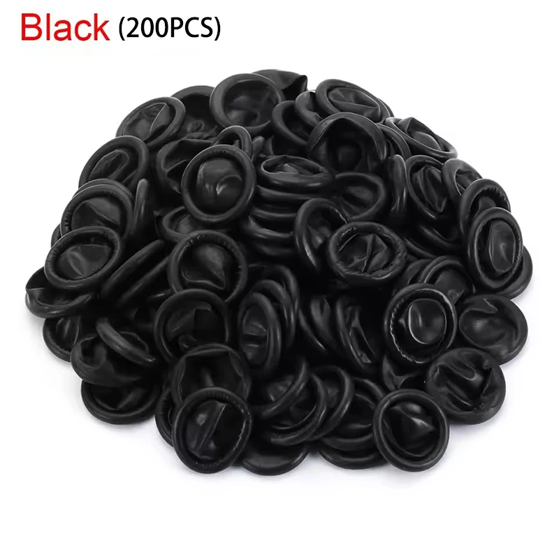 100 Stuks Meerkleurige Wegwerp Vingerbedjes Antislip Latex Poedervrij Opgerolde Randvingerbedden Beauty Kappers Tattoo Tools