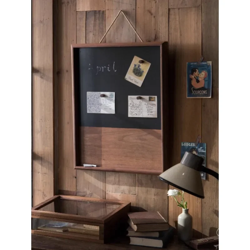 Black walnut solid wood decorative board message board entrance photo wall electricity meter blocking photo frame