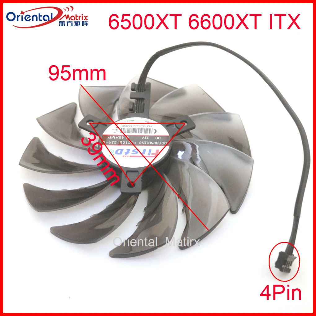 FDC10U12S9-C 12V 0.5A 95mm 4Wire 4Pin VGA Fan For ASROCK RX6500XT 6600 6600XT Challenger MINI Graphics Card Cooling Fan