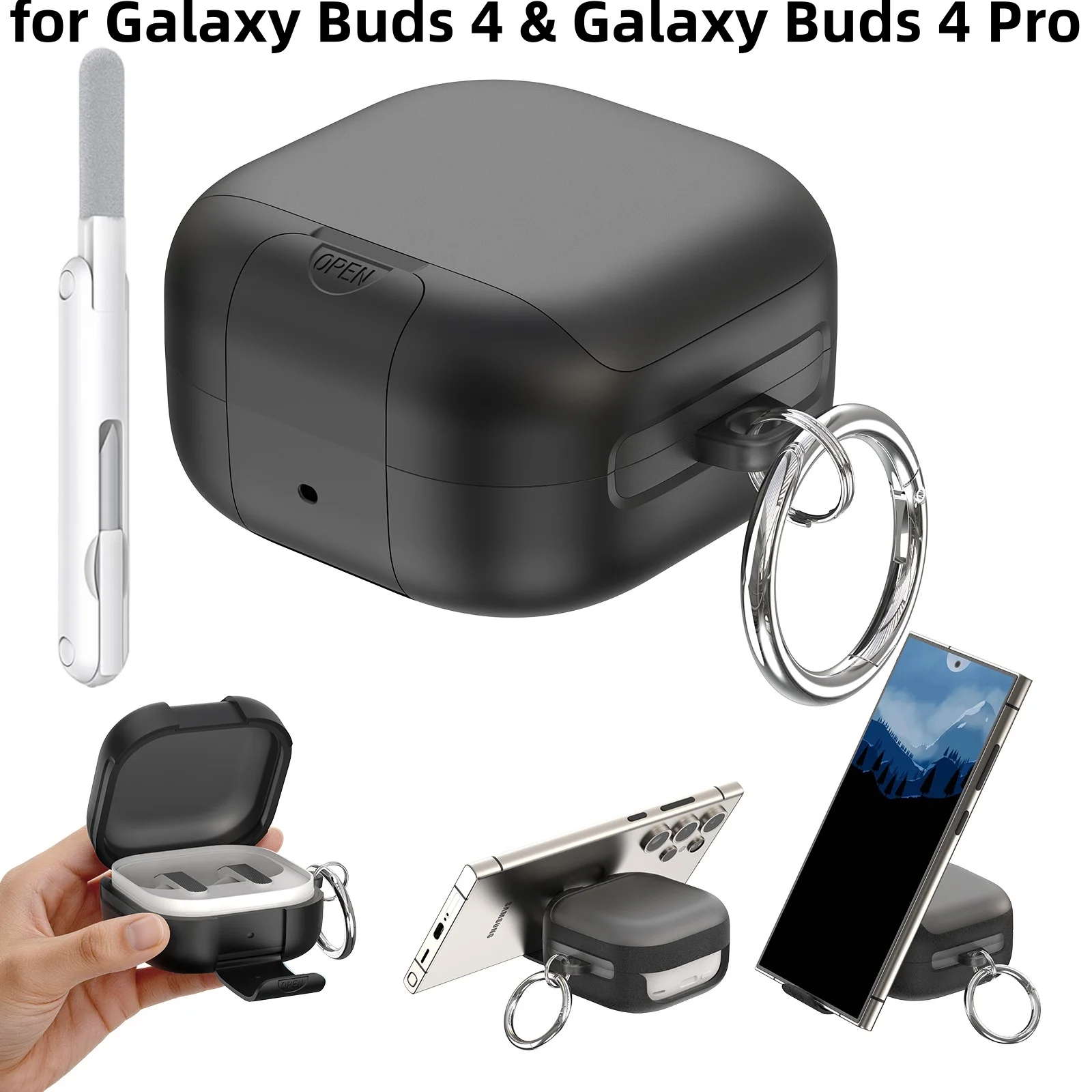 (2026) for Samsung Galaxy Buds 4 & Galaxy Buds 4Pro Secure Lock Case Compatible with Magsafe Phone Stand Cover For Galaxy Buds 4
