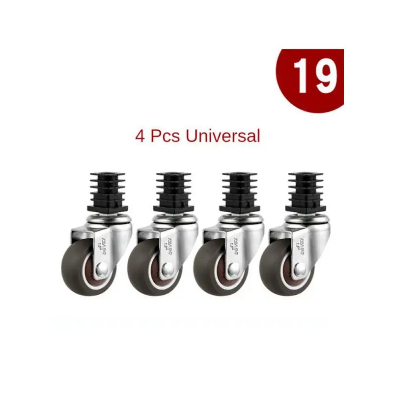 Imagem -03 - Móveis Square Tube Roda Universal Shelf Silent Caster Freio Packs 1.5 19 22 25 Aço Inoxidável