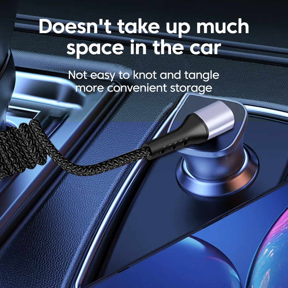 Elbow Spring Data Cable Retractable 66W Fast Charging USB Type C Cable for iphone 15 16 Samsung Huawei Xiaomi Car USB C Cables image 4
