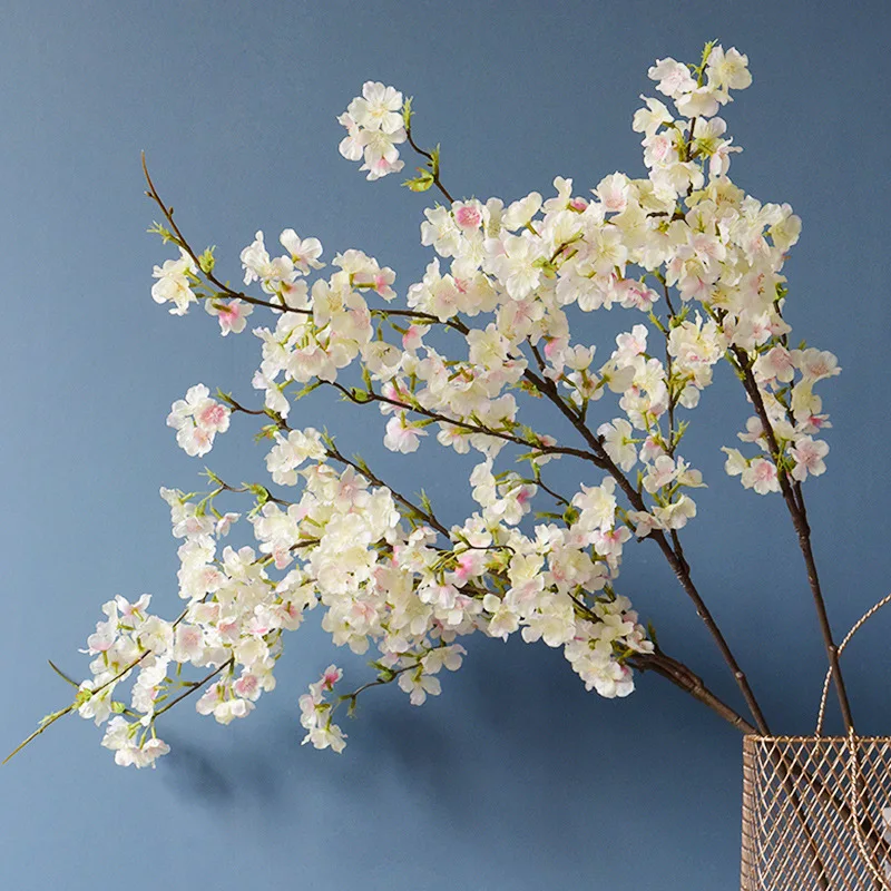 

Artificial Cherry Blossom Long Branch, Fake Silk Flower, Home Decoration, DIY White Flower Branch, Wedding Party Decoration