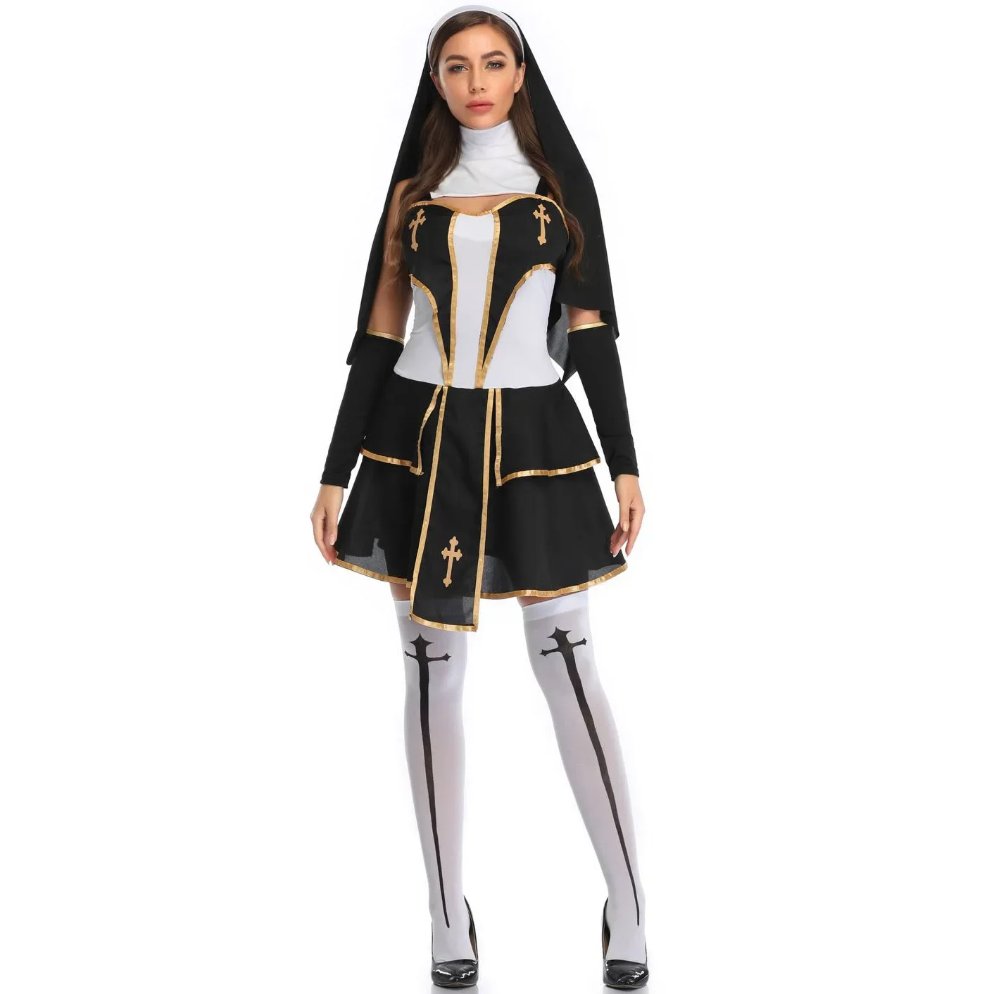 

Halloween Adult Sexy Nun Role Play Costume