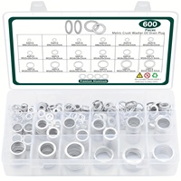 600-Piece Drain Plug Gasket Kit, 18 Sizes Aluminum Crush Washer Combination Kit, Automotive, Crush Washer Oil Drain Plug M6 M8 M10 M12 M14 M16 M18 M20 M22 M24
