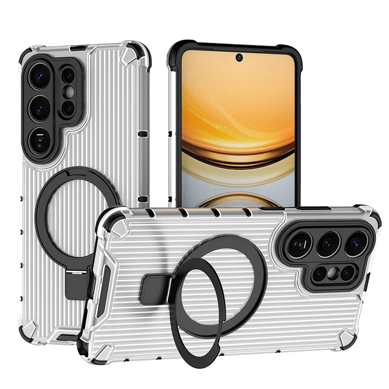Rüstung Magnetische Für Magsafe Fall Für Samsung Galaxy S26 S25 S24 S23 Ultra Plus A56 A36 A55 Metall Halter Transluzente Matte Abdeckung