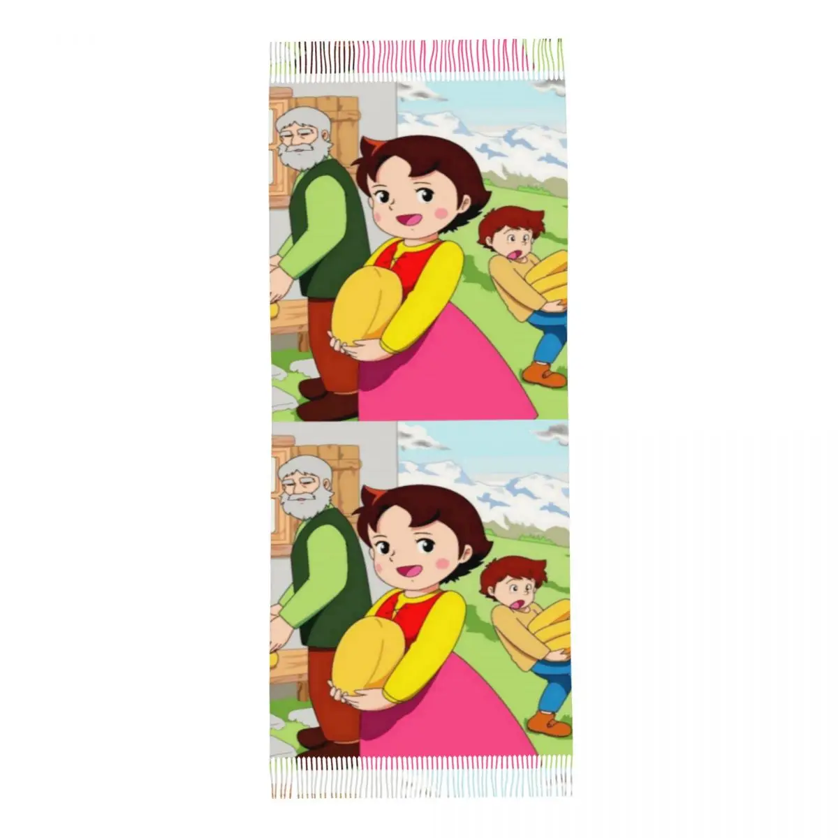 Personalized Print Heidi With Peter Help Her Grandfather Scarf Women Men Winter Warm Scarves Snow Alps Mountain Shawl Wrap view 5