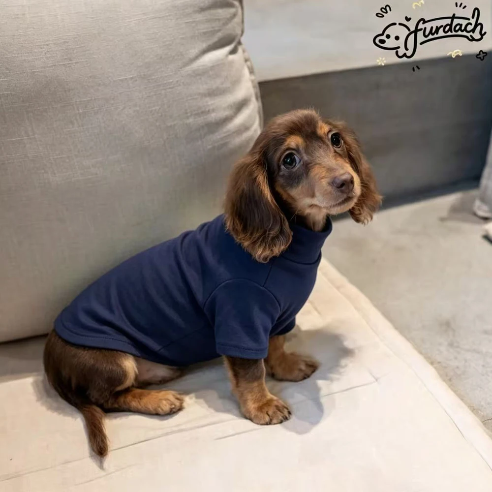 Camiseta suave de forro polar para perros salchicha – base blanca