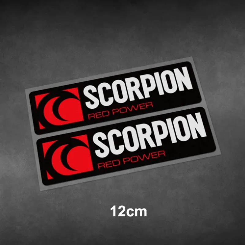 

2Pcs Scorpion "Red Power" Stickers Waterproof Vinyl Decals for Car Exhaust Motorcycle Laptop Helmet Decor