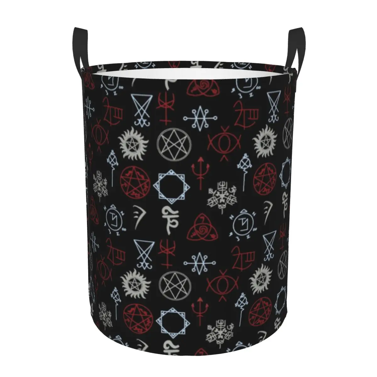 Lucifer Morningstar Decker Amenadiel Lux TV Series Laundry Basket Collapsible Large Clothing Storage Bin Sigils Masque Hamper