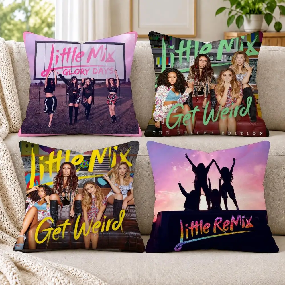 L-Little M-Mix Cushion Cover Short Plush Double-Sided Printing Sofa Bedroom Living Room Throw Pillow Cover Home Decor