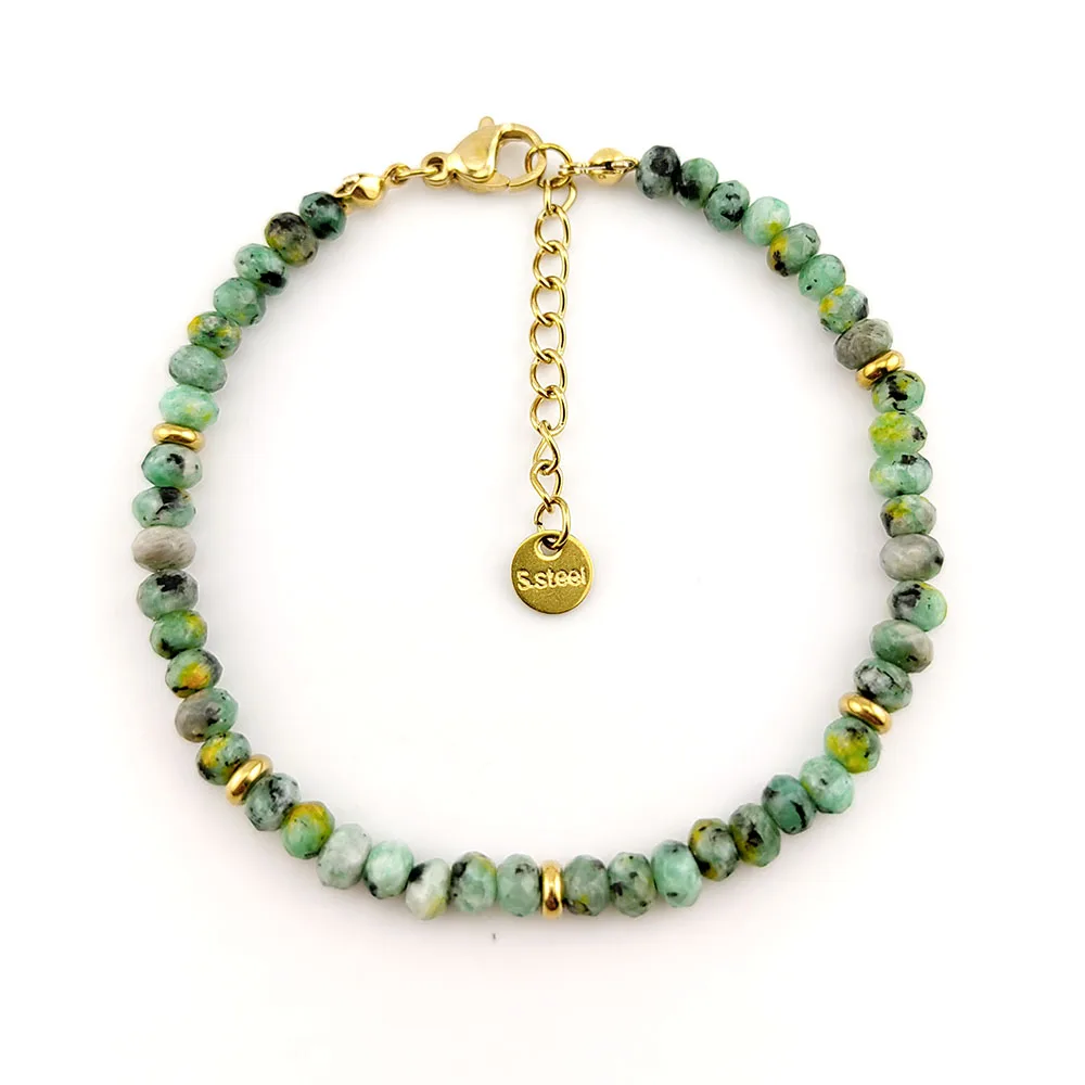 HUIDANG Bead Bracelet Woman Pulsera Armband Colorful Green Stone Bead Bracelet New In 2025 - Image 2