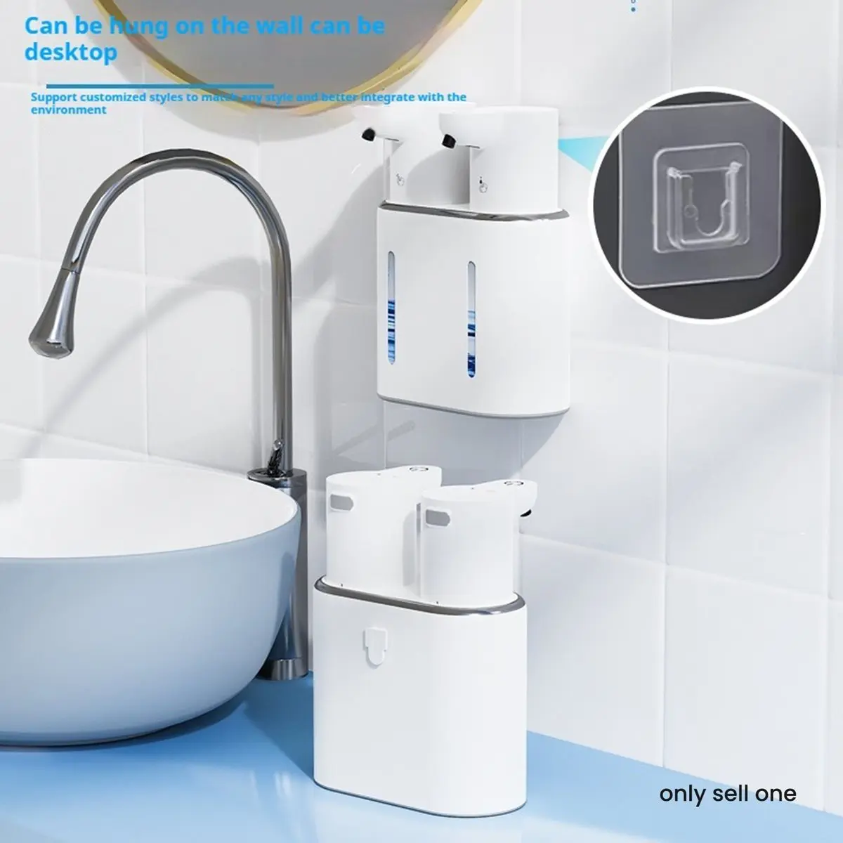 

(ABLP) Новый автоматический индукционный дозатор мыла большой емкости, пенообразующая машина, двухголовочный настенный дозатор мыла/антисептика