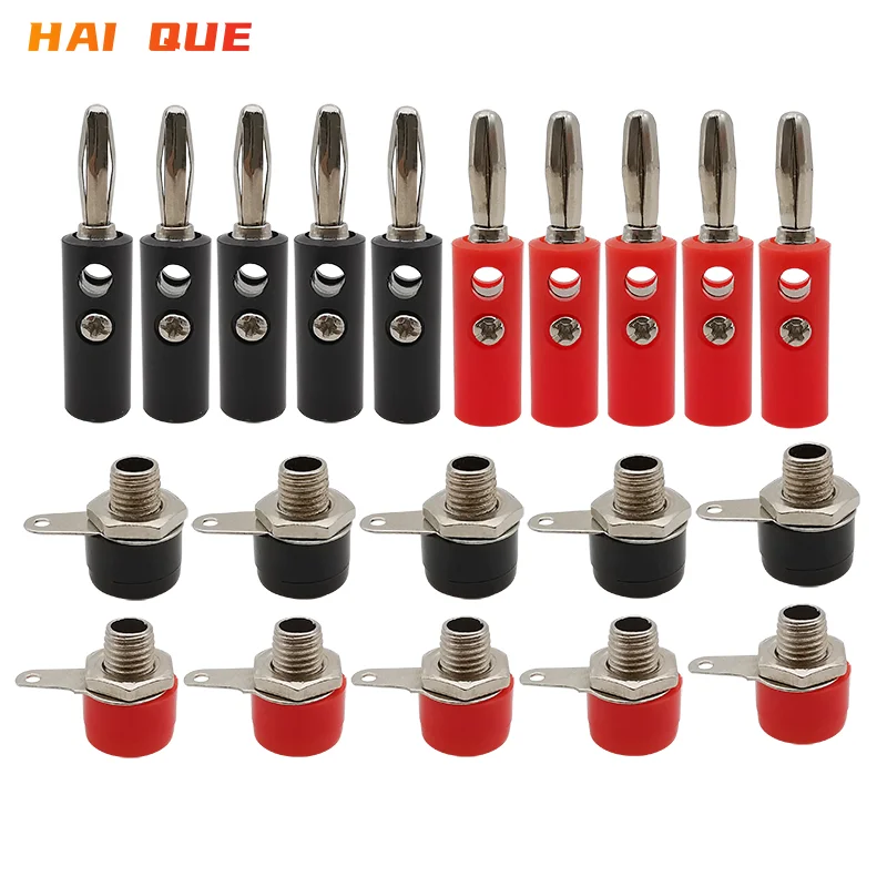 קונקטור בננה macho y embra monaje en פאנל, adaptador דה קונקטור דה מסוף, צבע rojo y negro,plateado,4 מ