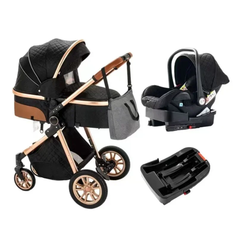 High Landscape 2-in-1 Baby Stroller Can Be Seated Lying Down Reversing Shock-absorbing Folding Newborn Children's Stroller