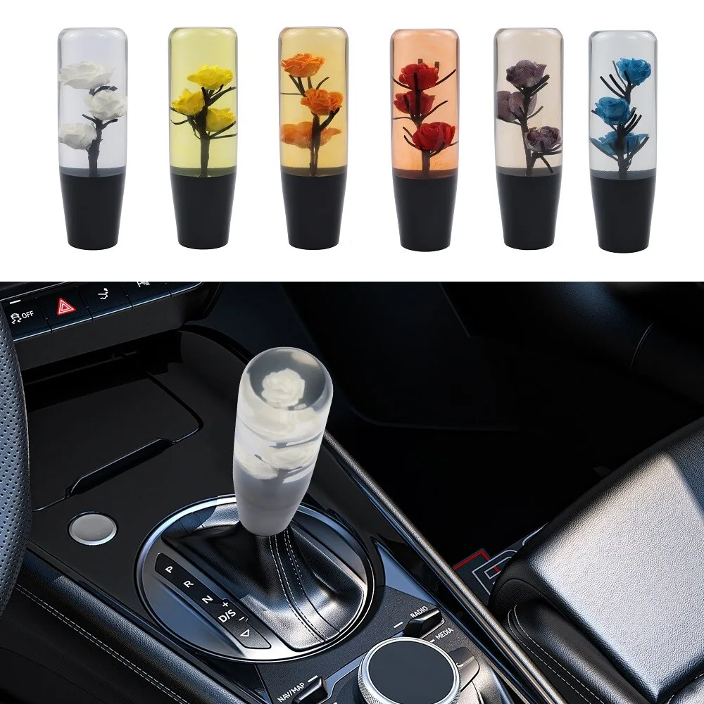 

JDM Clear Real Flowers Manual Gear Stick Shift Knob Lever Shifter