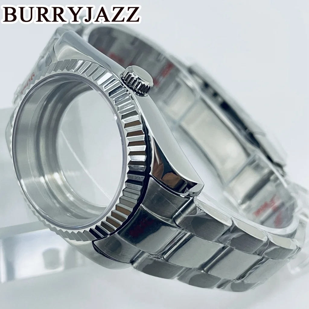 BURRYJAZZ 36mm 40mm NH34 NH35 NH36 PT5000 ETA2824 Watch Case Silver Case Waterproof With Sapphire Crysta