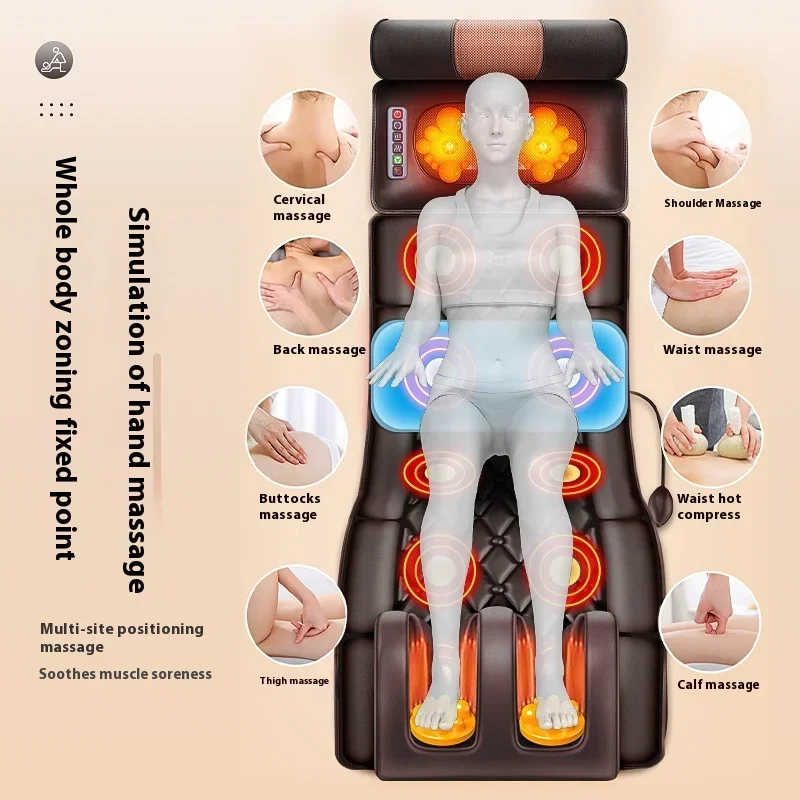 10 Motor 8 Massage Head Portable Home Multi-functional Kneading Omnidirectional Hot Compress Vibration Body Massage Pad
