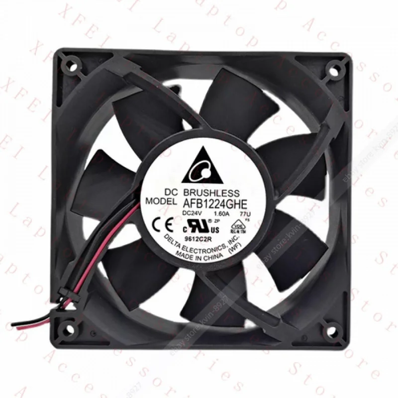 

F For Delta AFB1224GHE DC24V 1.60A 12CM 120*120*38MM 2-Wire Inverter Cooling Fan