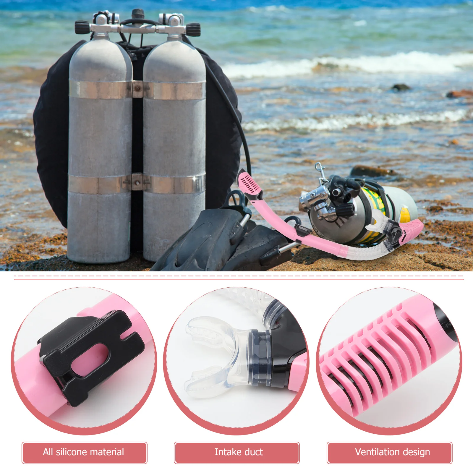 

Dry Snorkel For Diving Professional Multi-Function Dive Tube Swimming Snorkel Ventilated Design Comfortable Long Wear Diving
