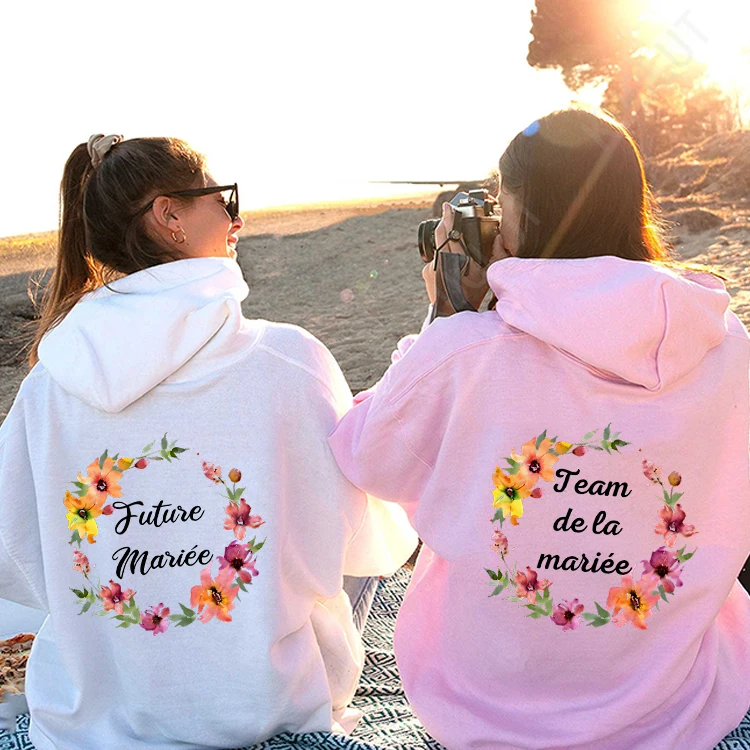 Woman Bachelorette Hen Party Pullover Hoodies French Evjf Future Bride To Be Sweatshirts Team Bride Hoody Bridal Wedding Hooded