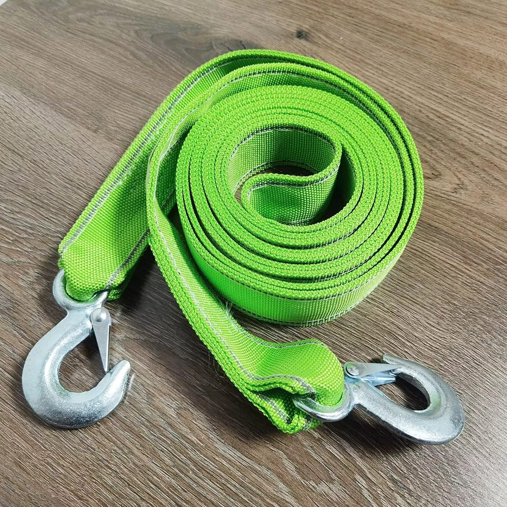 

1 шт., 4 м, автомобильный буксирный трос, сверхмощный 8-тонный трос для прицепа, буксировочный трос, крючки для ремня, фургон, восстановление дорог, автомобильные аксессуары