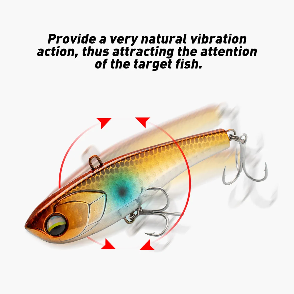 JOHNCOO 70mm/90mm Vibration Sinking Lures Winter Fishing Lure Lipless VIB fishing lure Wobbler Ice Balance Fishing for pike