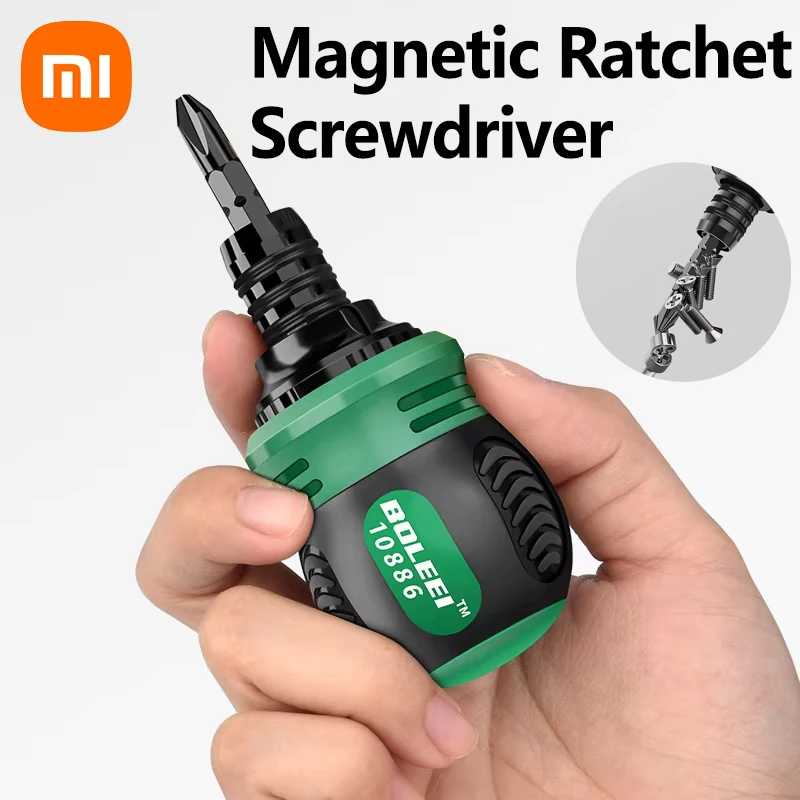 

Xiaomi Ratchet Screwdriver Set with Multifunctional Adjustable Inner Cross Blossom Shaped Triangular Portable Screw Driver