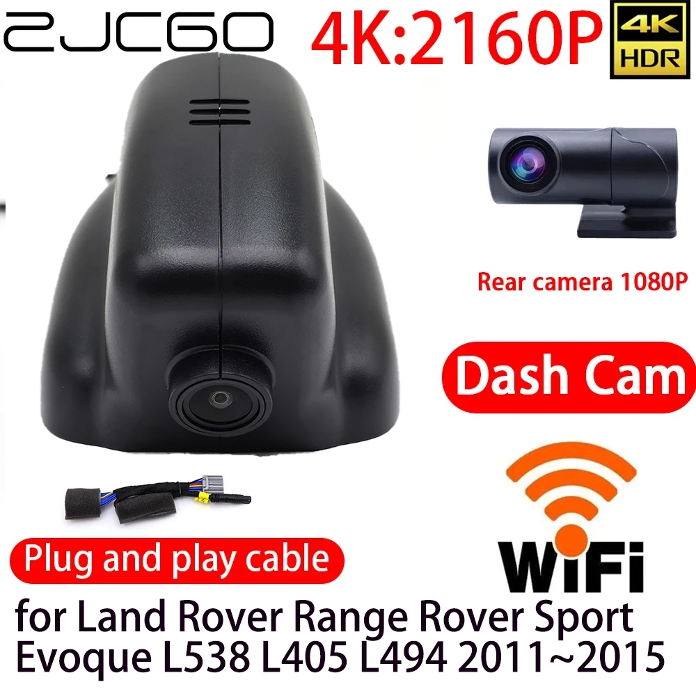 

ZJCGO 4K Car DVR Dash Cam Wifi Front Rear Camera 24h Monitor for Land Rover Range Rover Sport Evoque L538 L405 L494 2011~2015