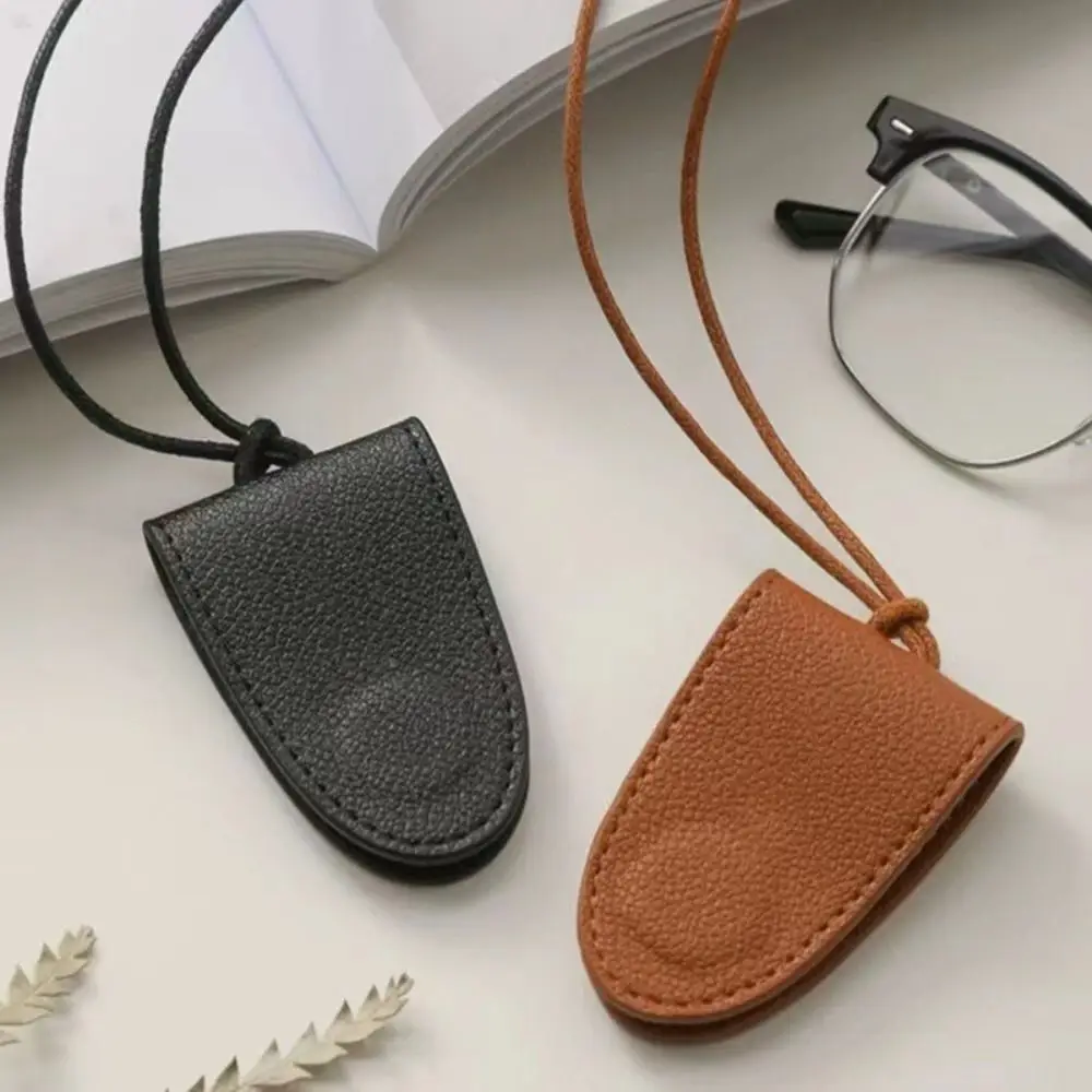 Anti-lost Pu Leather Magnetic Hat Clip Sunglasses Storage Neck Hanging Lanyard Glasses Clip Hat Holder Organizer Gadget