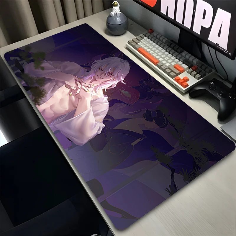 Mouse Pad Laptop Anime Extended Desktop Mat Computer Gamer Mousepad Gaming Accessories D-demon Slayer Tengen Uzui Keyboard Pad