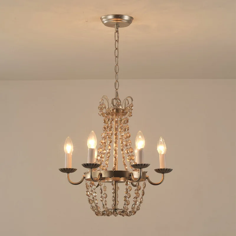 6 Heads American Retro Crystal Chandelier French Creative Designer Restaurant Lights Bedroom Room Pendant Lights Lighting Fixtur image 4