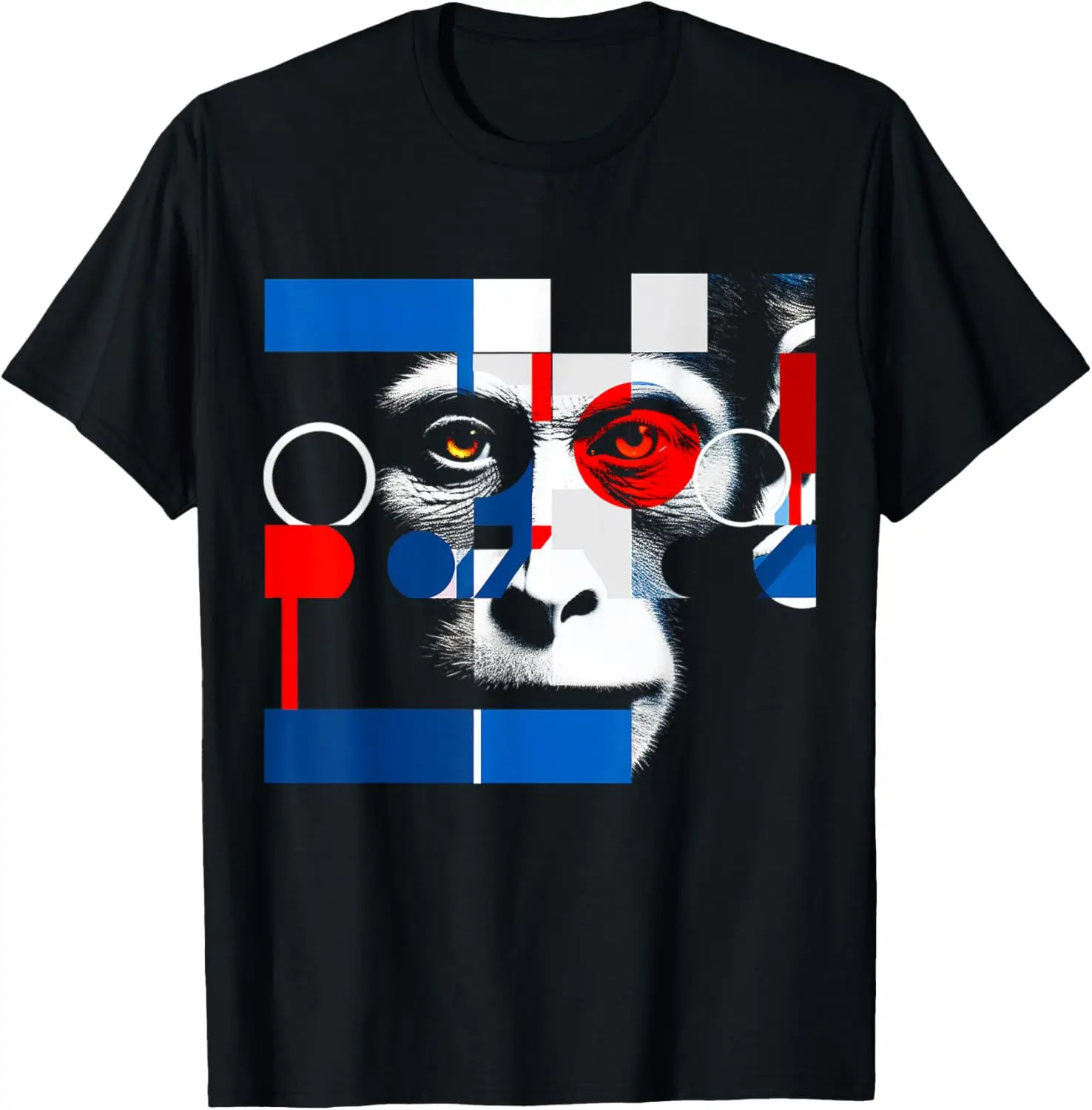 Monkey Face Geometric Art Animal Abstract Graphic Monkey T-Shirt