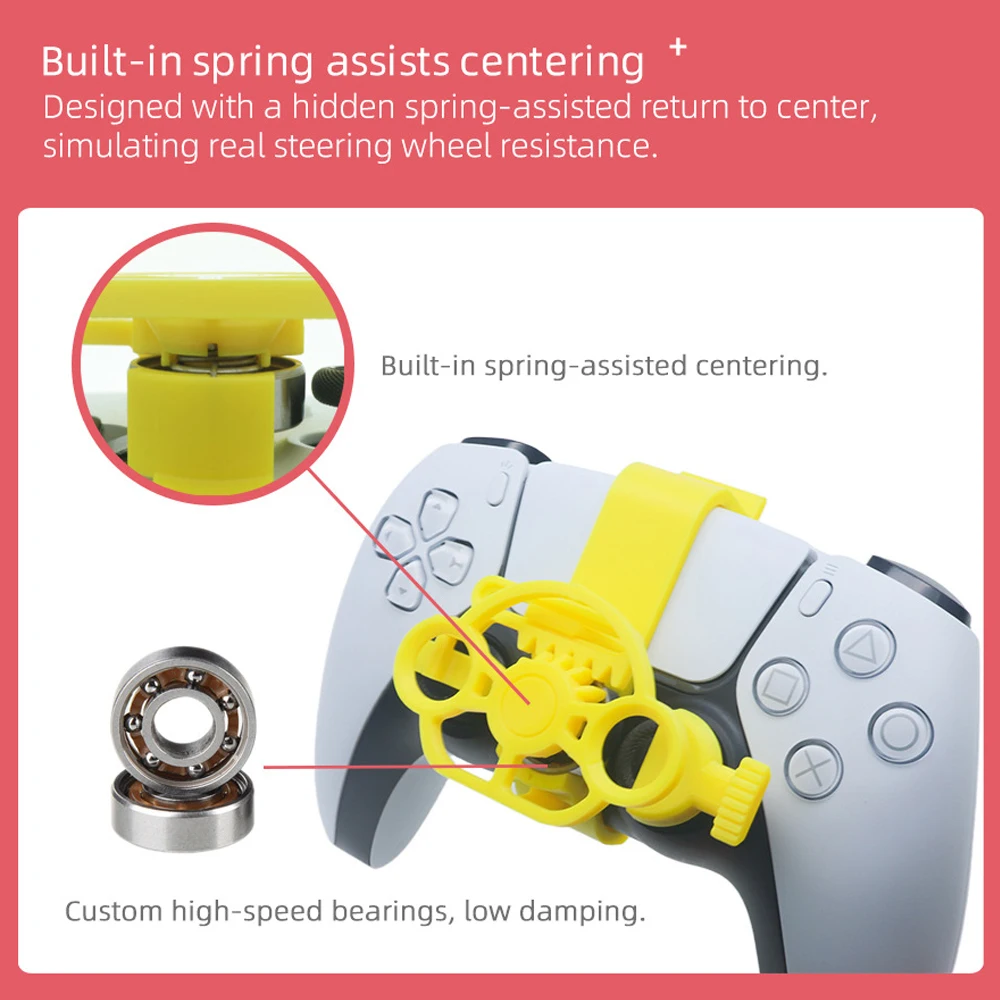 Mini 3D printing Steering Wheel for PS5 and for PS5 slim Game Controller Auxiliary Replacement Accessories