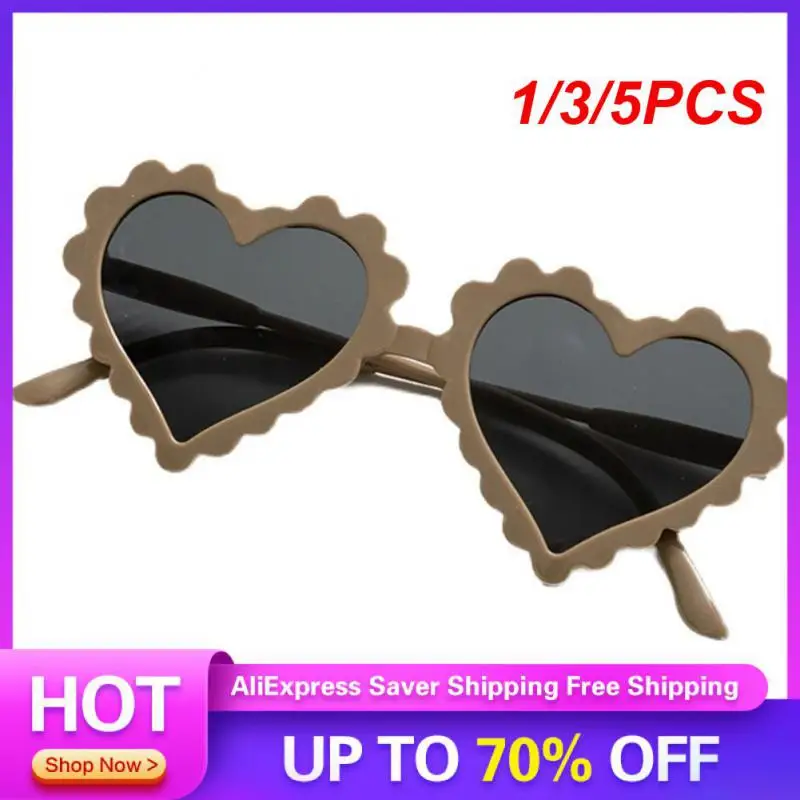 1/3/5PCS Love Sunglasses Anti-uv Glasses Lovely Outdoor Eyeglasses Sun Glasses Women Sunglasses Children Shades