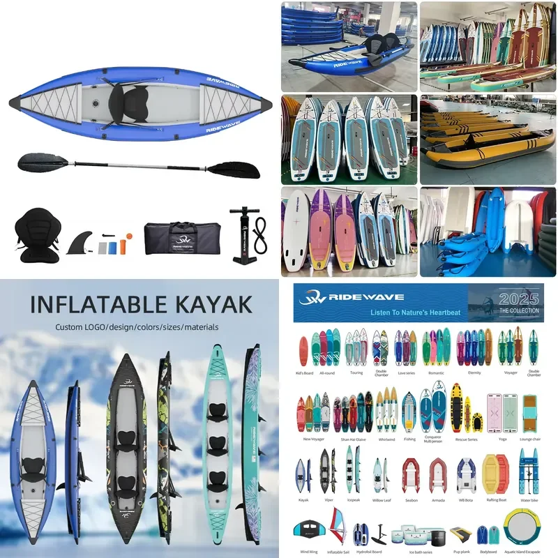 Single Person Folding Inflatable Fishing Kayak Dropstitch Canoe 3.1-4m Length for Lakes & Rivers Kayaking Jiangsu China