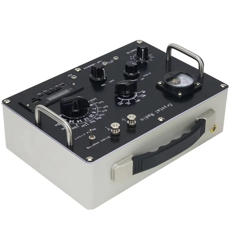 RISE-Rádio de cristal de ondas médias e ondas curtas Rádio de cristal retrô com rádio FM e módulo de reprodutor de música MP3