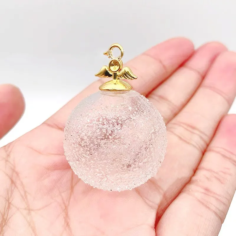 50X 14-30mm Snow Christmas Round Glass Ball Globe Glass Beads Hollow Glass Bottle Vial Charm Jewelry Making Accessories Findings