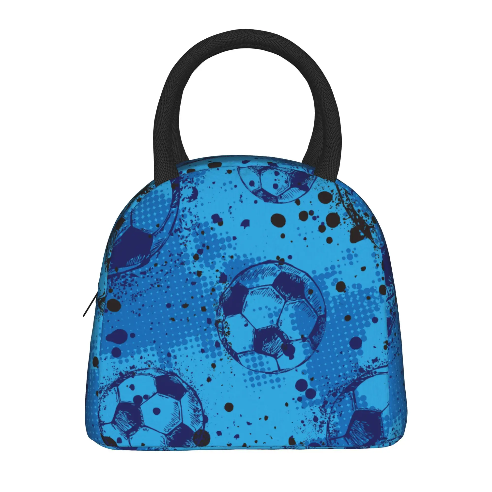 Cartoon Soccer Ball Football  Insulated Lunch Bags Cooler Bag Lunch Container  High Capacity Tote Lunch Box Food Handbags