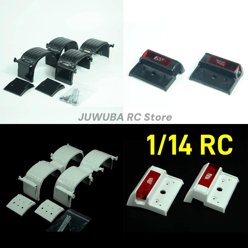 Guardabarros de camión de juguete a control remoto, guardabarros de luz trasera para camión Tamiya 1/14 Rc 770S Arocs FH16 TGX RC, piezas de semirremolque, accesorios