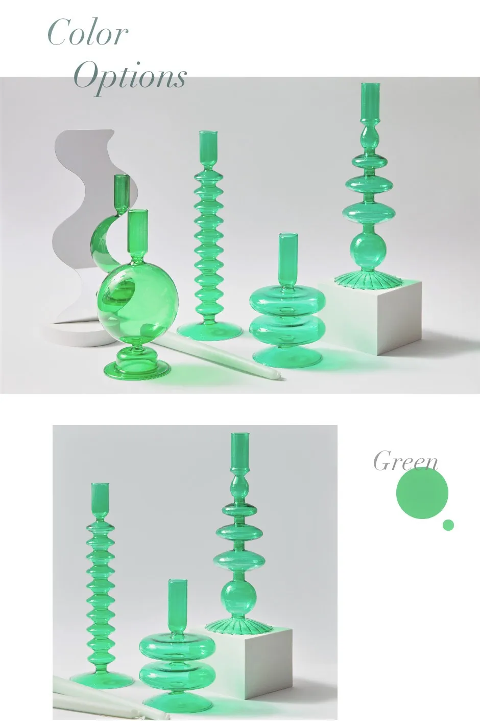 Floriddle Taper Candle Holders Glass Candlesticks for Home Wedding Table Decoration Glass Vase Table Bookshelf Candles Stand