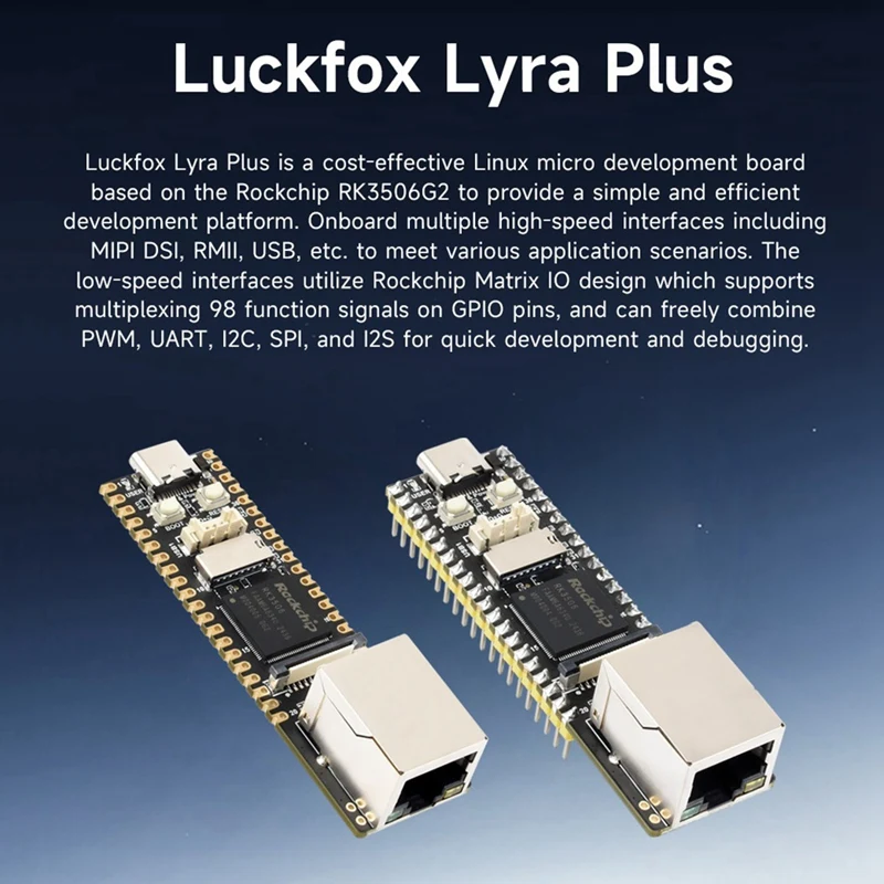 Levering 24 uur Luckfox Lyra Plus RK3506G2 Miniatuur Linux Development Board 3-Core Cortex-A7 Processor RJ45 Ethernet