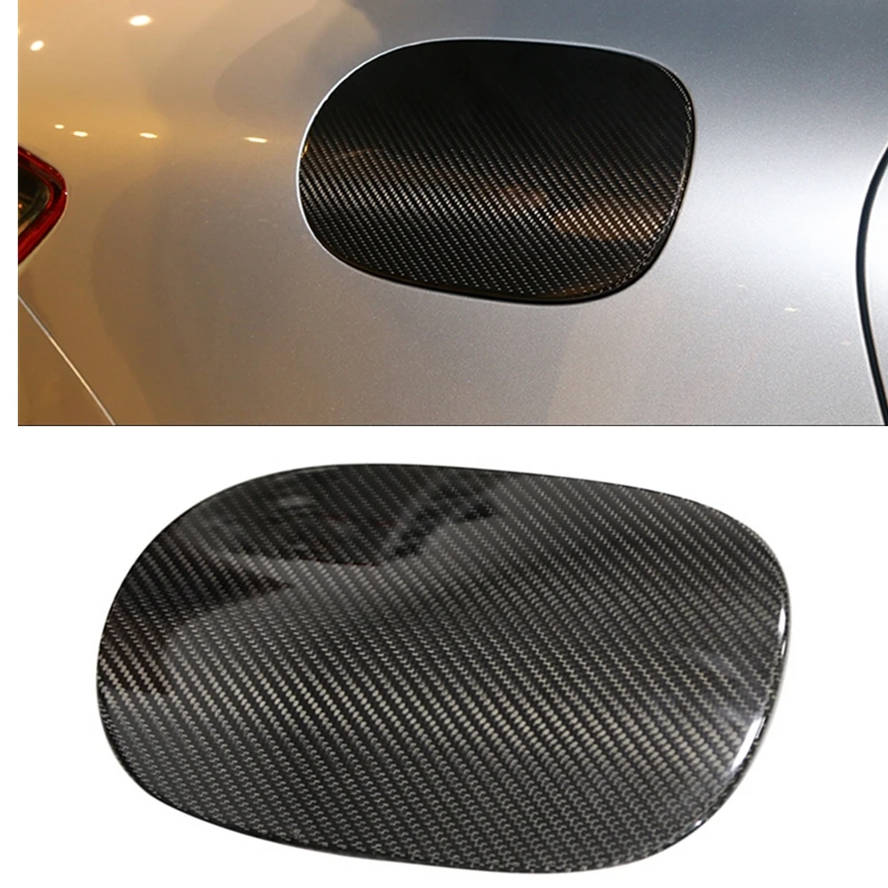 

Carbon Fiber Car Exterior Gas Fuel Oil Tank Port Cap Cover Trim Strip For Porsche Panamera 2017 2018 2019 2020 2021