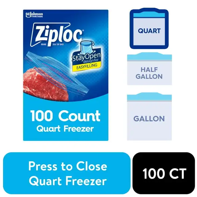 

Ziploc Bolsa para Cuarto de Congelador Diseño Que Permanece Abebilir, Tecnología Grip 'n Seal, многоразовый, 100% Unidades