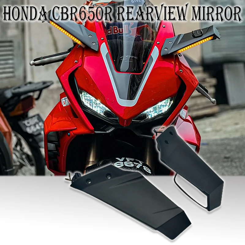 

New cbr650r accesorios moto side mirrors For Honda CBR650R cbr 650r 2019 2020 2021 2022 motorcycles Retrofit fixed Wing Rearview